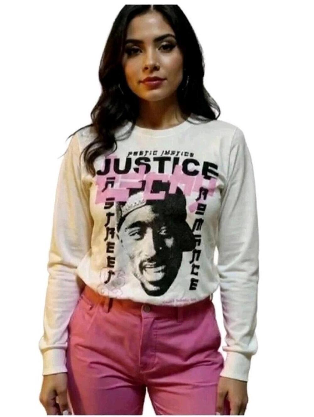 Vintage Poetic Justice Long Sleeve Tee Tupac Graphic size S